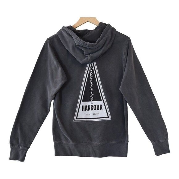 Harbour Surfboards Mens Sz M Surf Aesthetic Hooded Sweatshirt Hoodie Y2k Vintage - Picture 1 of 8